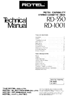 Rotel RD-550-1001 - Technical manual 